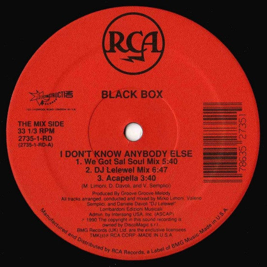 Black Box - I Don't Know Anybody Else - LP