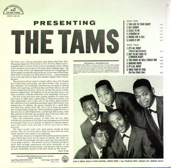 The Tams - Presenting - LP