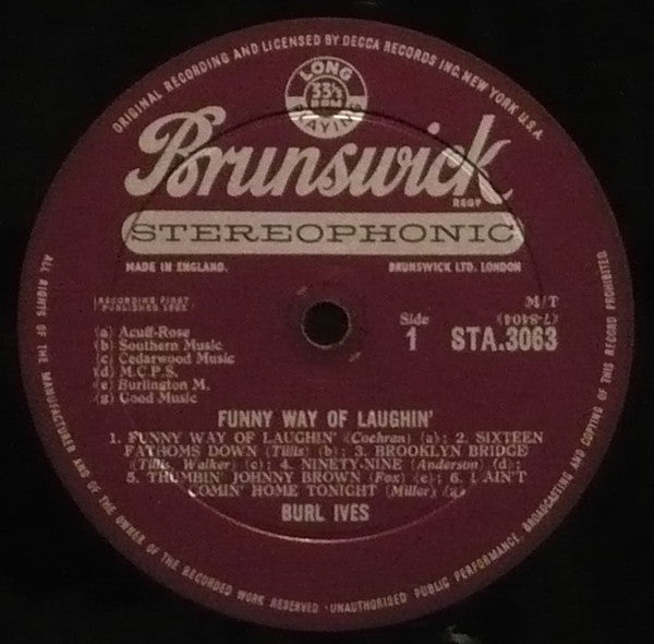 Burl Ives - It's Just My Funny Way Of Laughin - LP