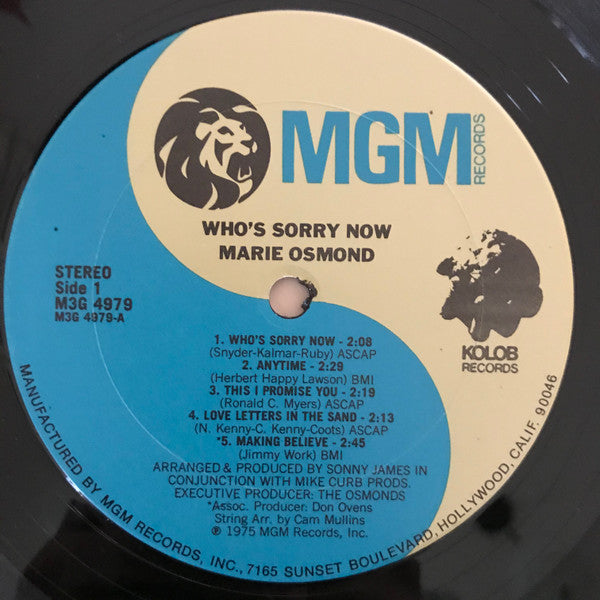 Marie Osmond - Who's Sorry Now - LP