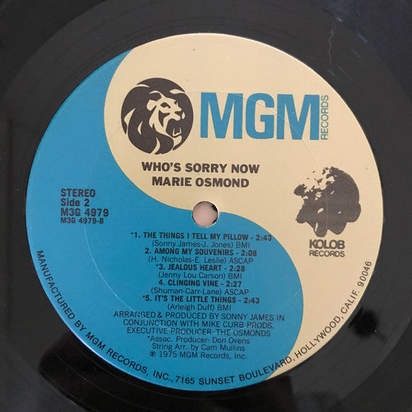 Marie Osmond - Who's Sorry Now - LP