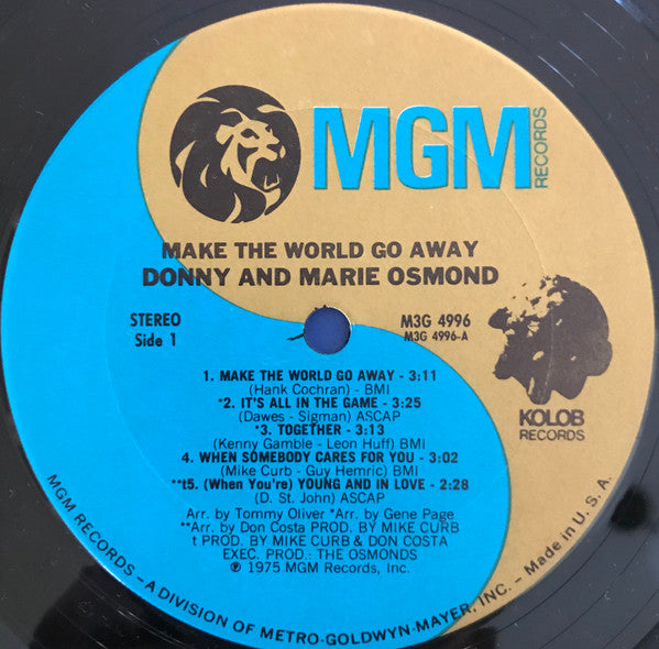 Donny & Marie Osmond - Make The World Go Away - LP