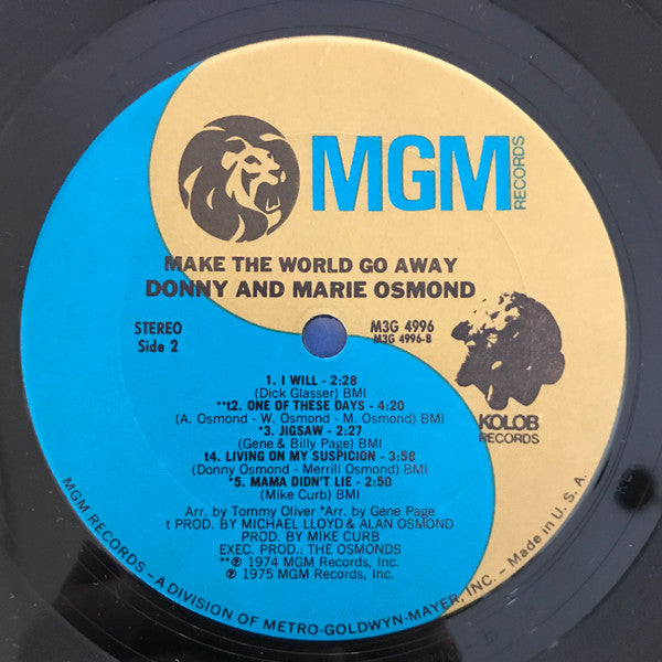 Donny & Marie Osmond - Make The World Go Away - LP