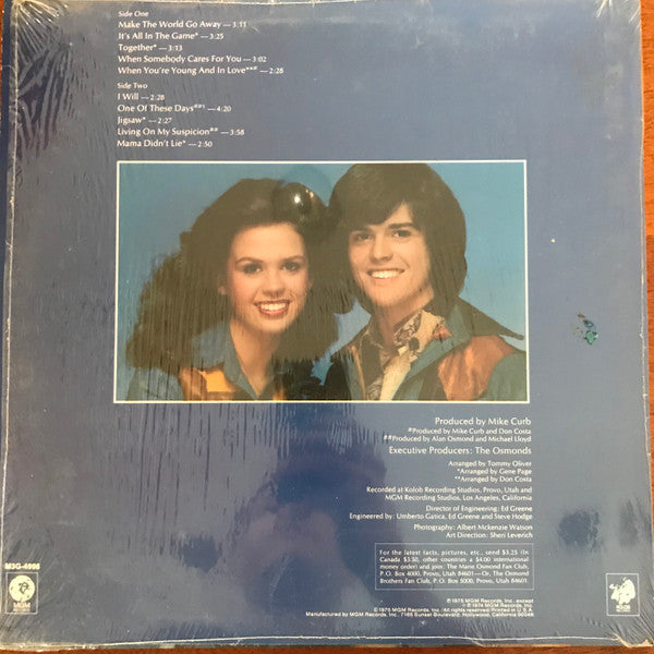 Donny & Marie Osmond - Make The World Go Away - LP