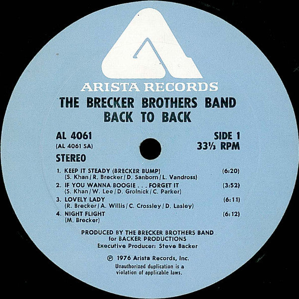 The Brecker Brothers Band* - Back To Back - LP