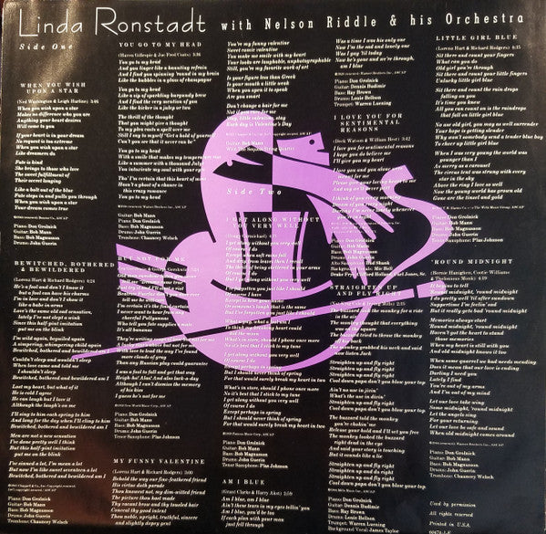 Linda Ronstadt With Nelson Riddle & His Orchestra* - For Sentimental Reasons - LP