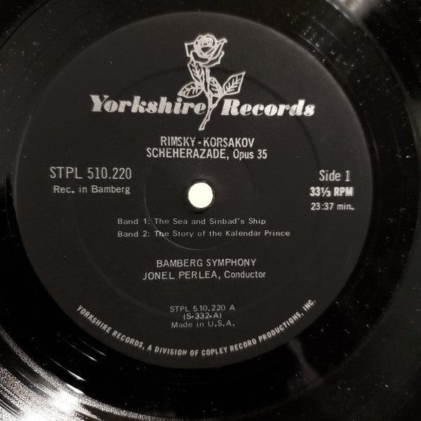 Rimsky-Korsakov* / Bamberg Symphony*, Jonel Perlea - Scheherazade, Op. 35 - LP