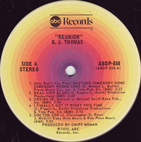 B.J. Thomas - Reunion - LP