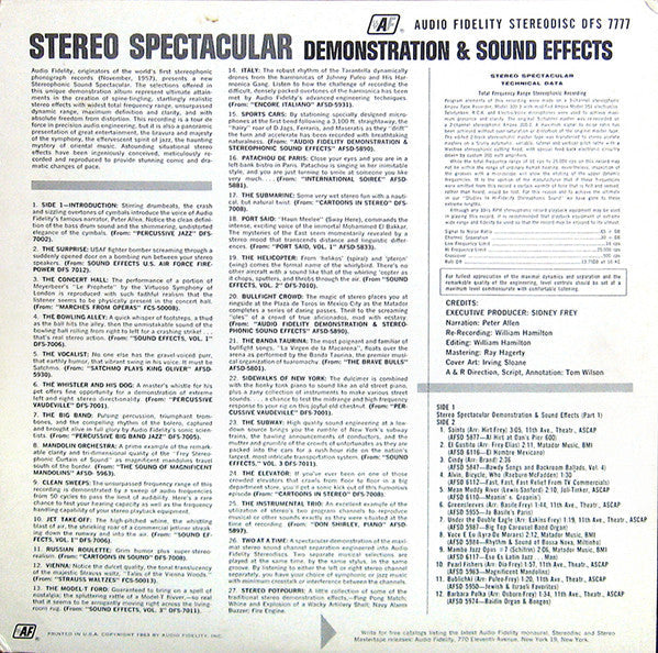 No Artist - Stereo Spectacular Demonstration & Sound Effects - LP