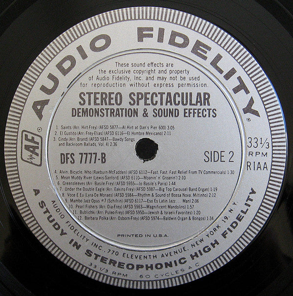 No Artist - Stereo Spectacular Demonstration & Sound Effects - LP