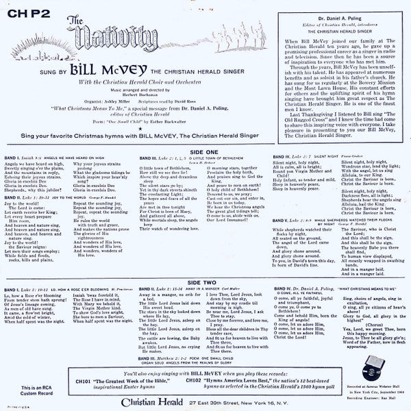 Dr. Daniel A. Poling, David Ross , Bill McVey, The Christian Herald Singer - The Nativity - LP