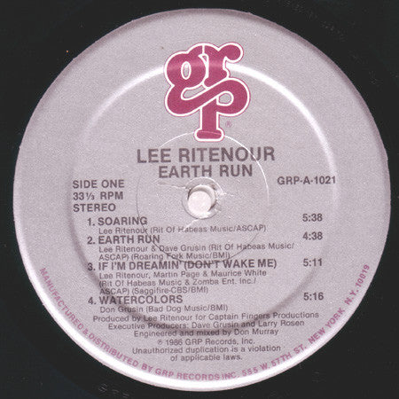 Lee Ritenour - Earth Run - LP