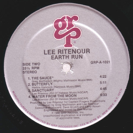 Lee Ritenour - Earth Run - LP