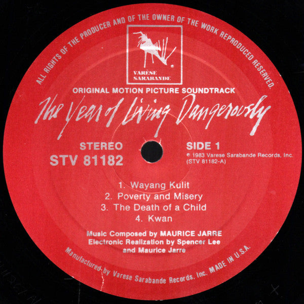 Maurice Jarre - The Year Of Living Dangerously (Original Motion Picture Soundtrack) - LP