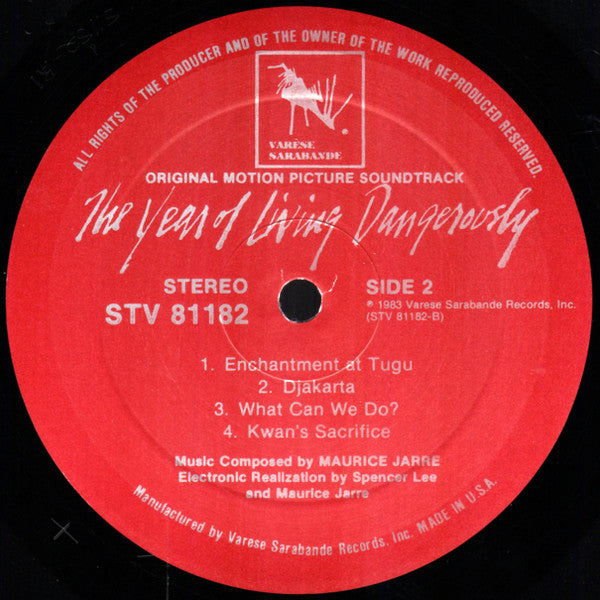 Maurice Jarre - The Year Of Living Dangerously (Original Motion Picture Soundtrack) - LP