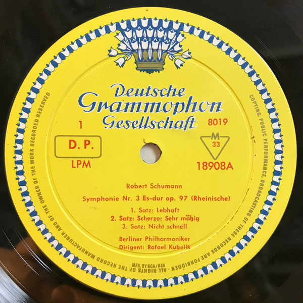 Robert Schumann / Berlin Philharmonic Orchestra* • Rafael Kubelik - Symphony No.3 "Rhenish" • Manfred Overture - LP