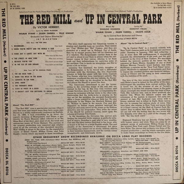 Wilbur Evans, Eileen Farrell, Felix Knight, Celeste Holm - The Red Mill And Up In Central Park - LP