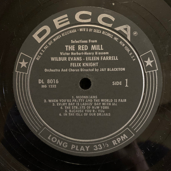 Wilbur Evans, Eileen Farrell, Felix Knight, Celeste Holm - The Red Mill And Up In Central Park - LP