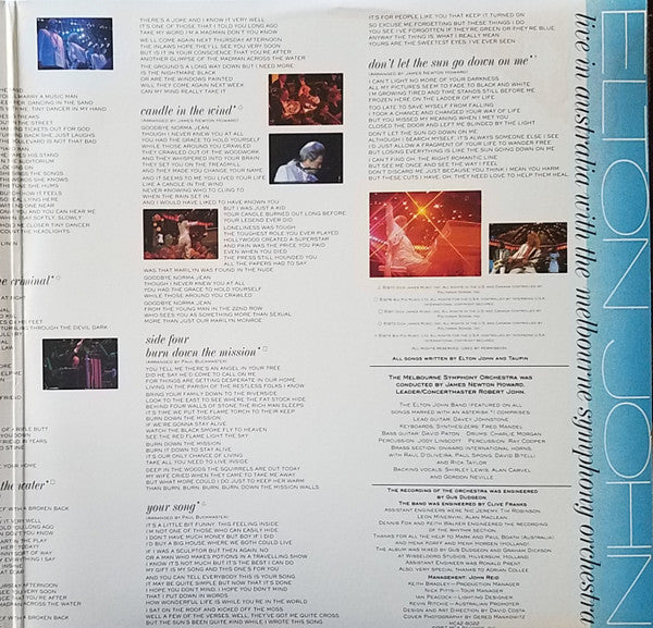 Elton John With The Melbourne Symphony Orchestra* - Live In Australia - LP