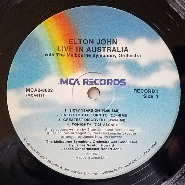 Elton John With The Melbourne Symphony Orchestra* - Live In Australia - LP