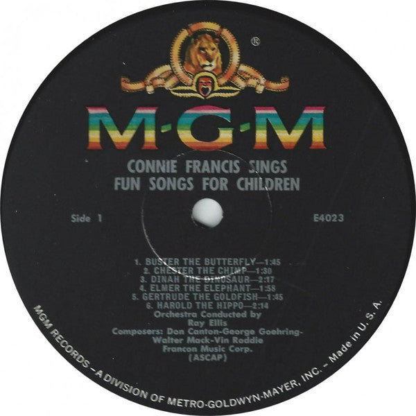 Connie Francis - Connie Francis Sings Fun Songs For Children - LP