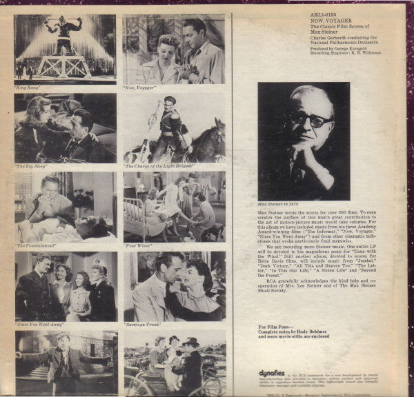 Max Steiner - Charles Gerhardt, National Philharmonic Orchestra - Now, Voyager - The Classic Film Scores Of Max Steiner - LP