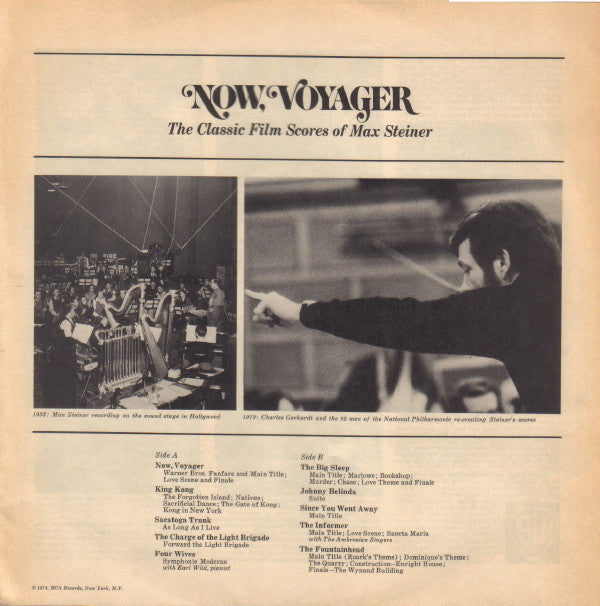 Max Steiner - Charles Gerhardt, National Philharmonic Orchestra - Now, Voyager - The Classic Film Scores Of Max Steiner - LP