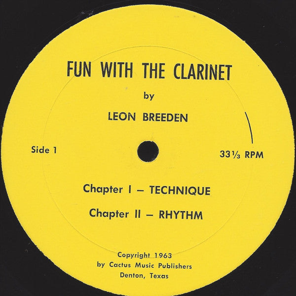 Leon Breeden - Fun With The Clarinet (An Audio-Visual Adventure In Jazz Music Education) - LP