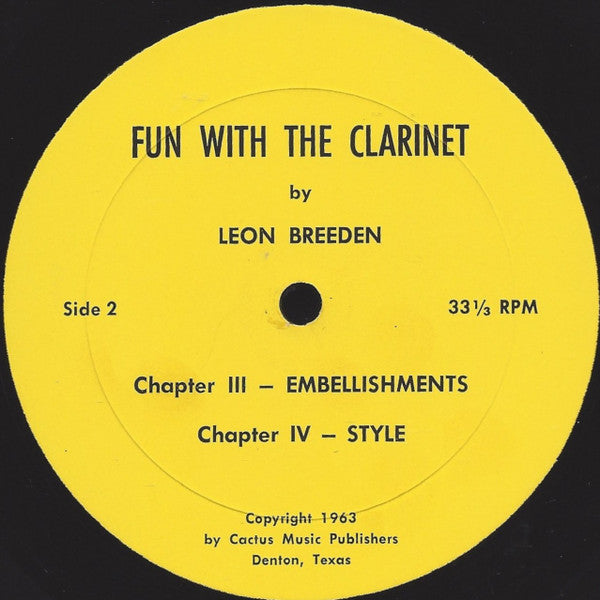 Leon Breeden - Fun With The Clarinet (An Audio-Visual Adventure In Jazz Music Education) - LP