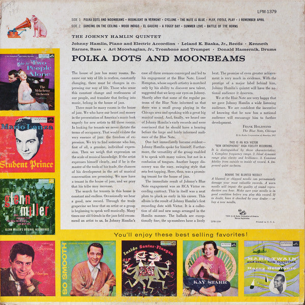 The Johnny Hamlin Quintet* - Polka Dots And Moonbeams - LP