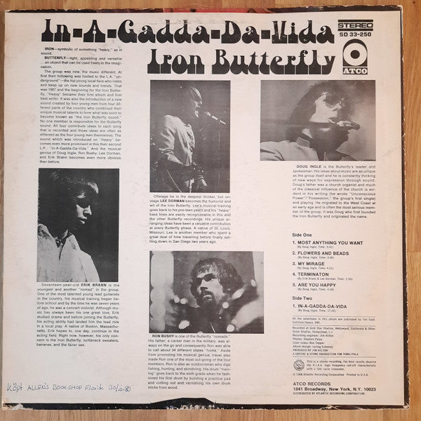 Iron Butterfly - In-A-Gadda-Da-Vida - LP