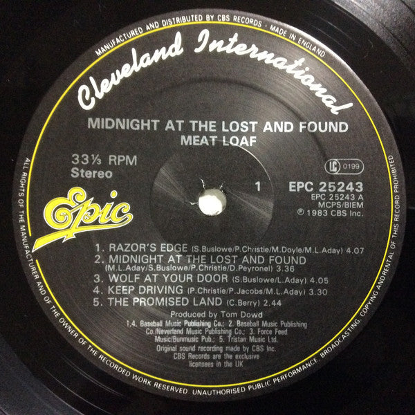 Meat Loaf - Midnight At The Lost And Found - LP
