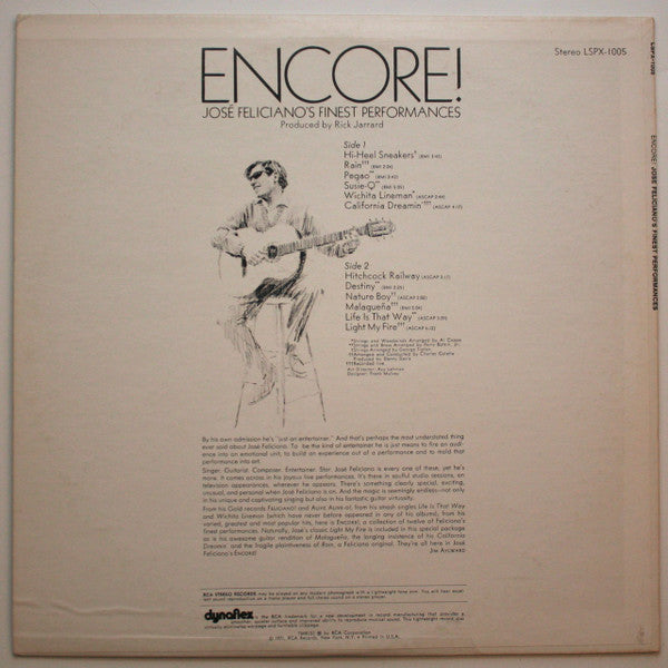 José Feliciano - Encore! José Feliciano's Finest Performances - LP