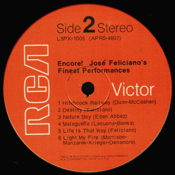 José Feliciano - Encore! José Feliciano's Finest Performances - LP