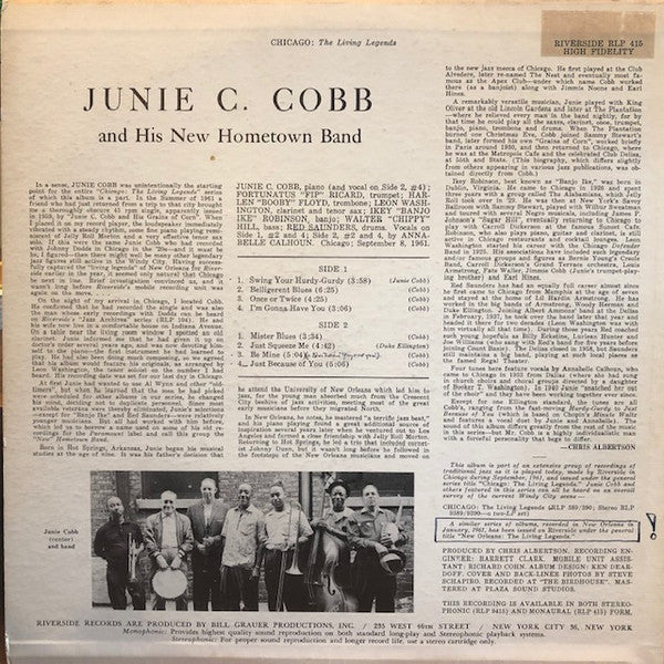 Junie C. Cobb And His New Hometown Band - Chicago- The Living Legends - LP