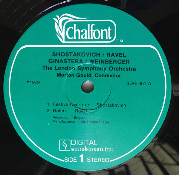 Shostakovich* / Ravel* / Ginastera* / Weinberger* - Morton Gould, London Symphony Orchestra - Festive Overture / Bolero / Estancia Ballet Suite (Complete) / Polka And Fugue From "Schwanda" - LP