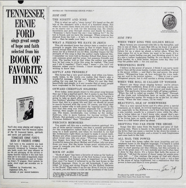 Tennessee Ernie Ford - Tennessee Ernie Ford Sings From His Book Of Favorite Hymns - LP
