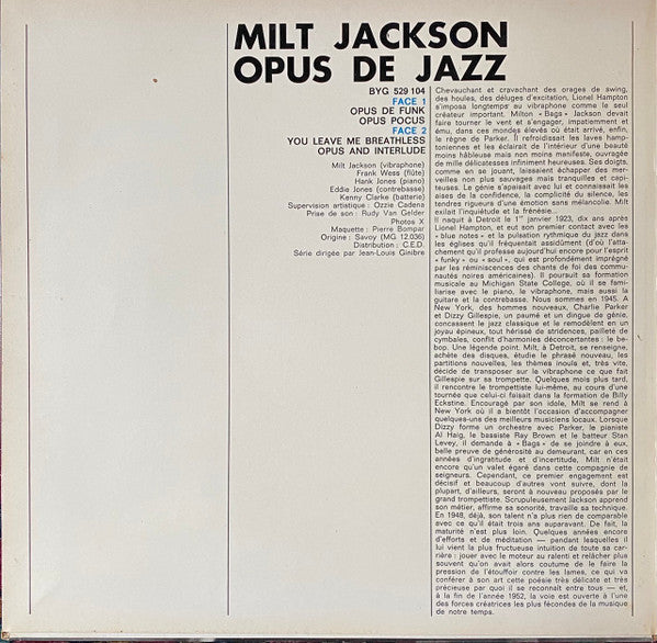 Milt Jackson - Opus De Jazz - LP