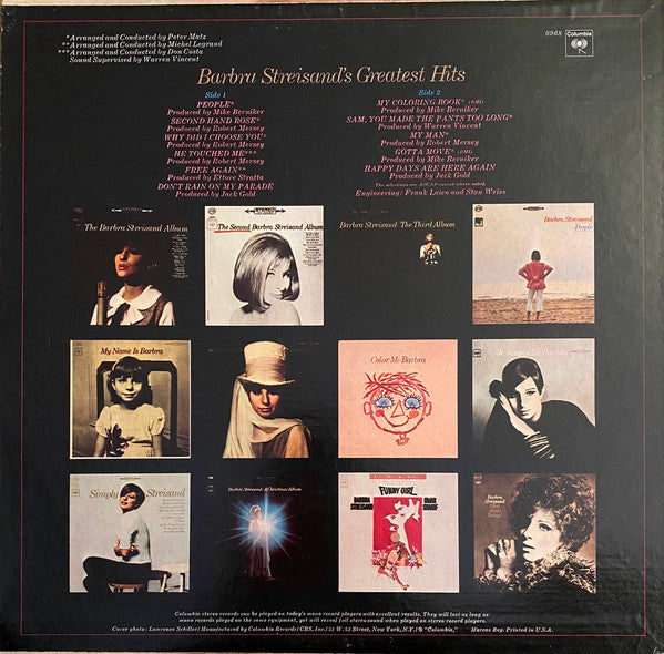 Barbra Streisand - Barbra Streisand's Greatest Hits - LP