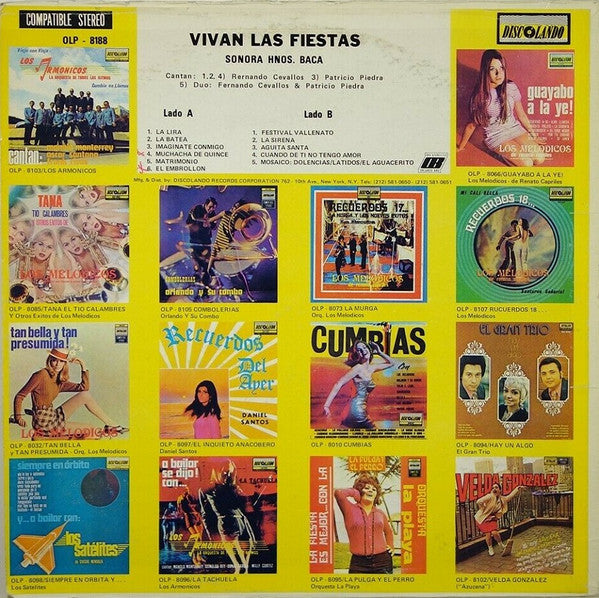 Sonora Hnos. Baca* - Vivan Las Fiestas - LP