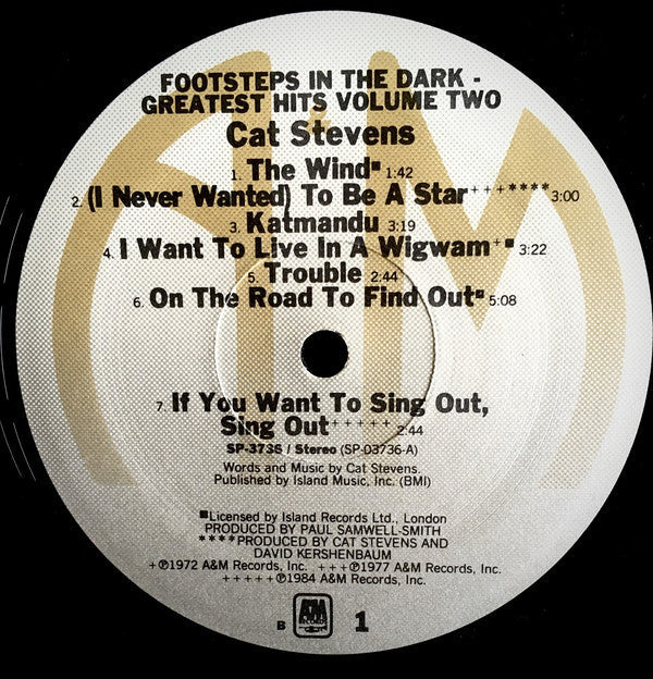 Cat Stevens - Footsteps In The Dark - Greatest Hits Volume Two - LP