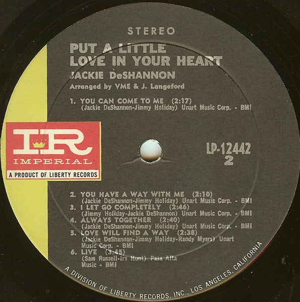 Jackie DeShannon - Put A Little Love In Your Heart - LP