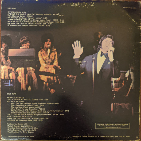 Engelbert Humperdinck - Live And S.R.O. At The Riviera Hotel, Las Vegas - LP