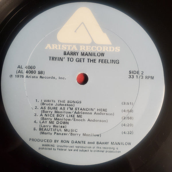 Barry Manilow - Tryin' To Get The Feeling - LP