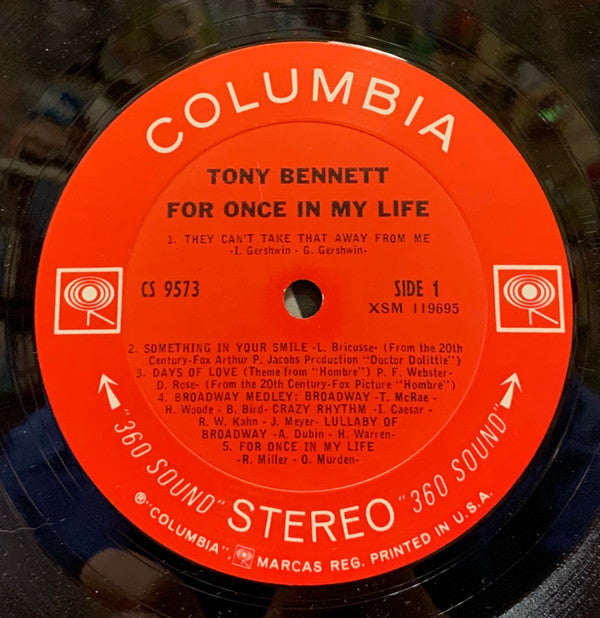 Tony Bennett - For Once In My Life - LP