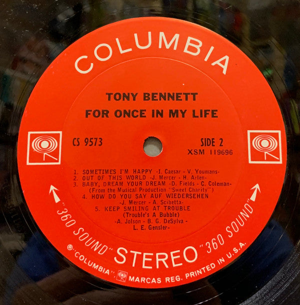 Tony Bennett - For Once In My Life - LP