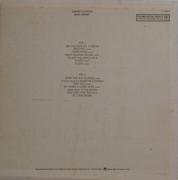 Bing Crosby - Crosby Classics - LP