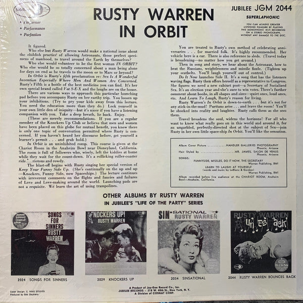 Rusty Warren - Rusty Warren In Orbit - LP