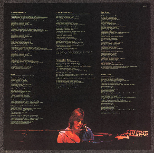 Jackson Browne - Running On Empty - LP