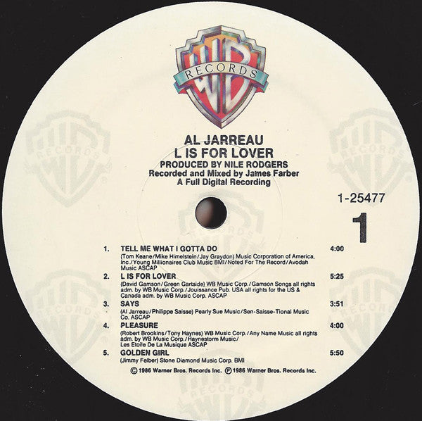 Al Jarreau - L Is For Lover - LP